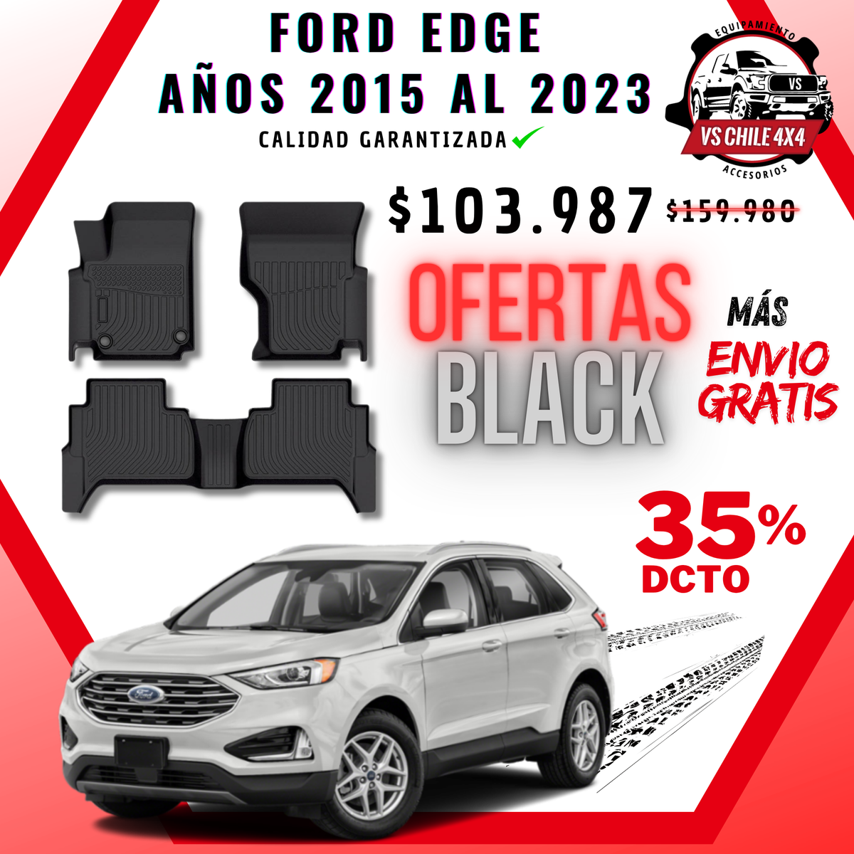 Pisos Calce Perfecto Ford Edge (2015 - 2023)