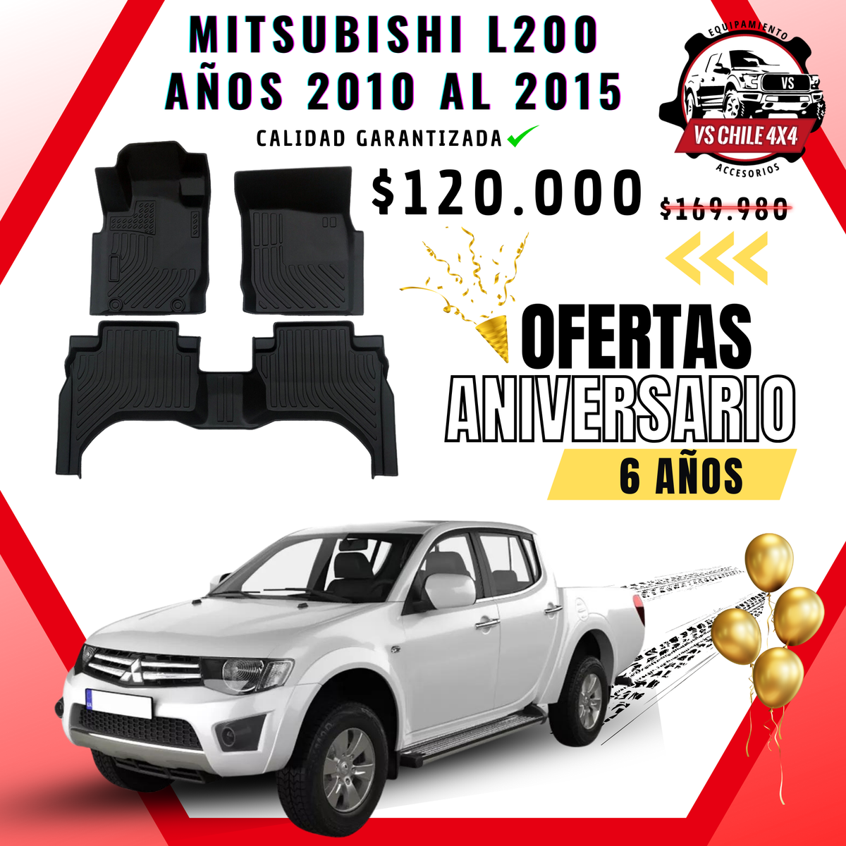 Pisos Calce Perfecto Mitsubishi L200 años 2010 al 2015