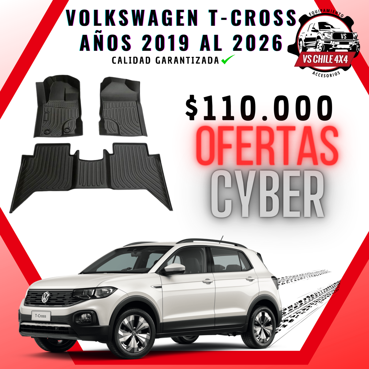 Pisos Calce Perfecto Volkswagen T-Cross (2019 - 2026)