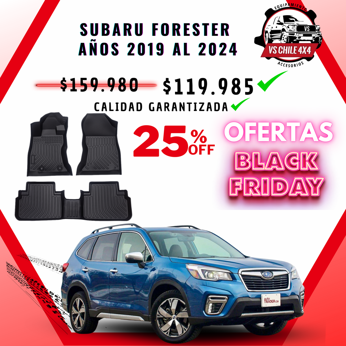 Pisos Calce Perfecto Subaru Forester Años 2019 Al 2024