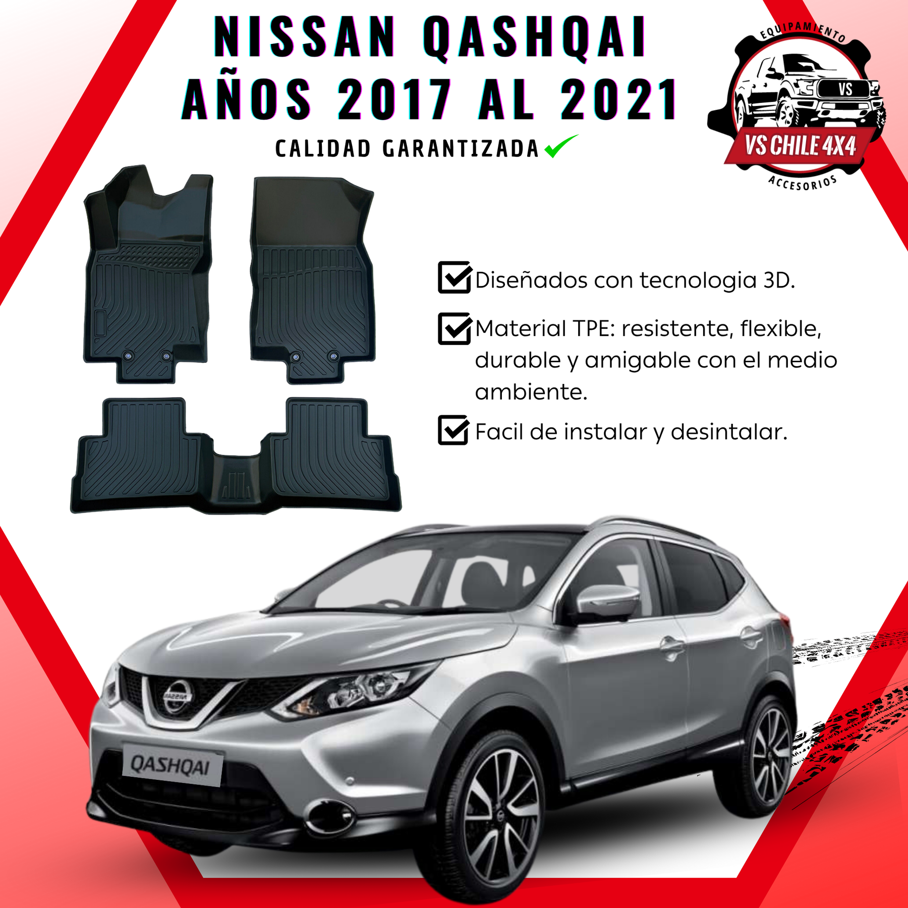 Pisos Calce Perfecto NISSAN QASHQAI   años 2017 al 2021