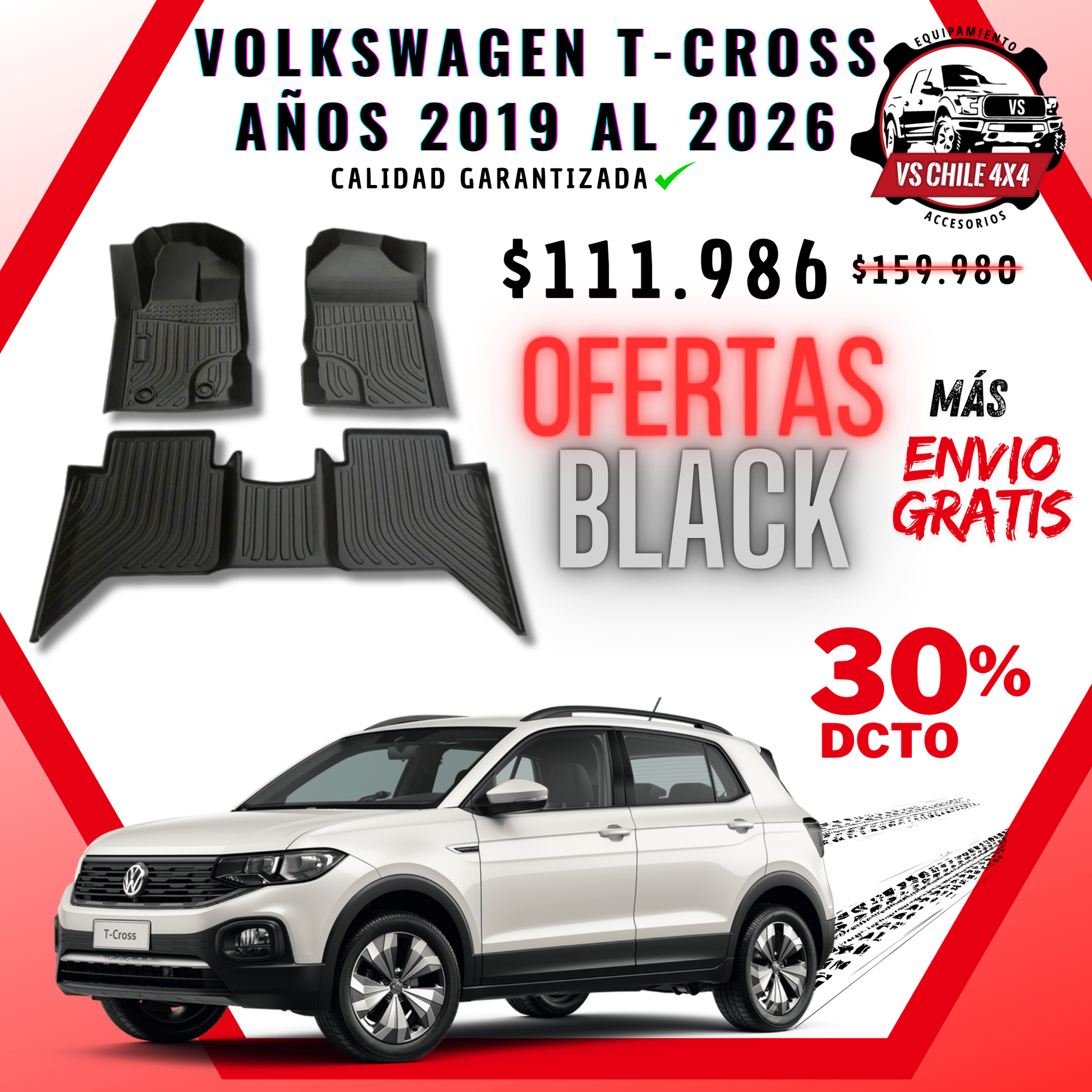 Pisos Calce Perfecto Volkswagen T-Cross (2019 - 2026)