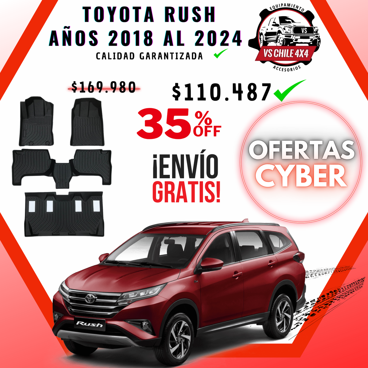 Pisos Calce Perfecto TOYOTA RUSH 2018-2024