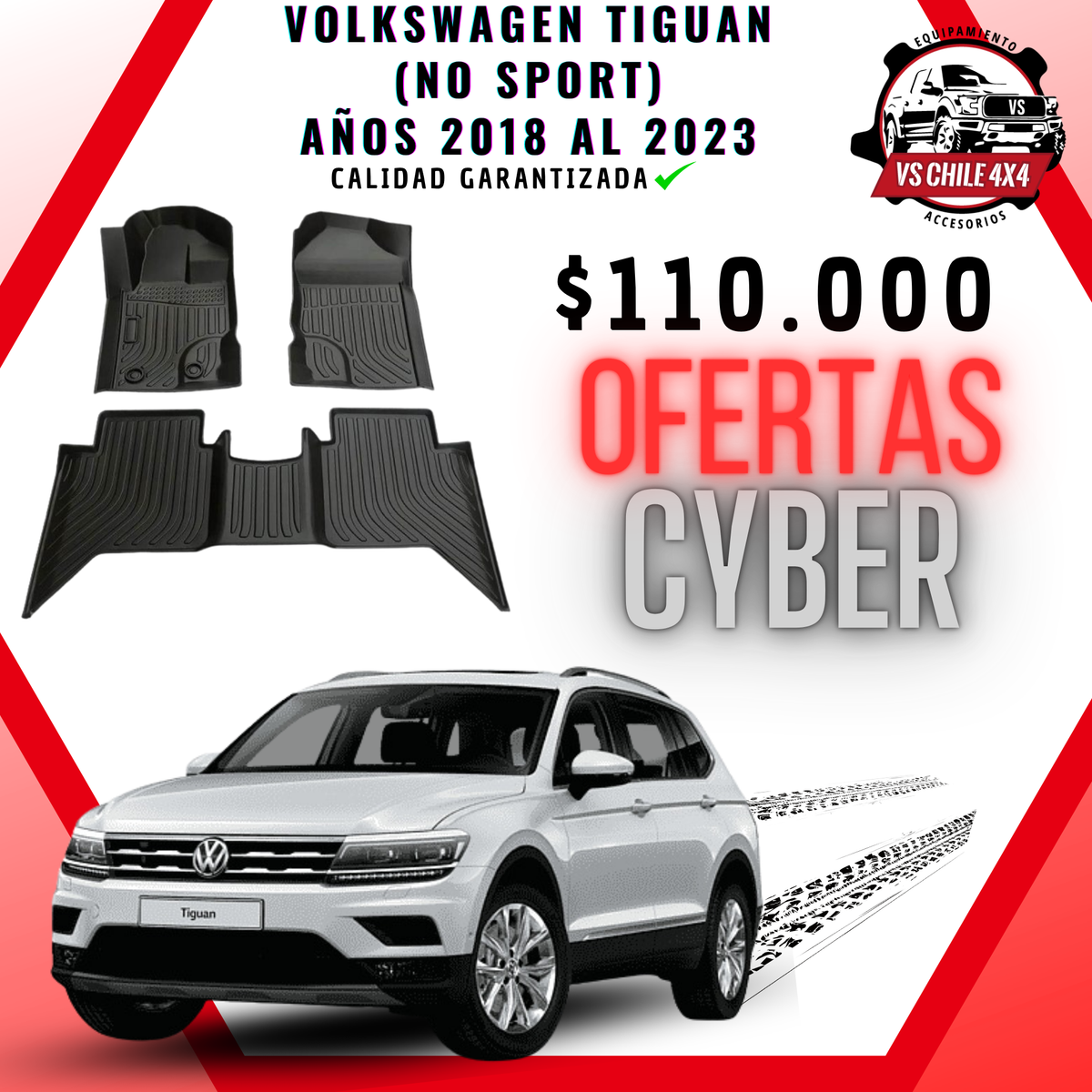 Pisos Calce Perfecto VOLKSWAGEN TIGUAN años 2018 al 2023 (No Sport)