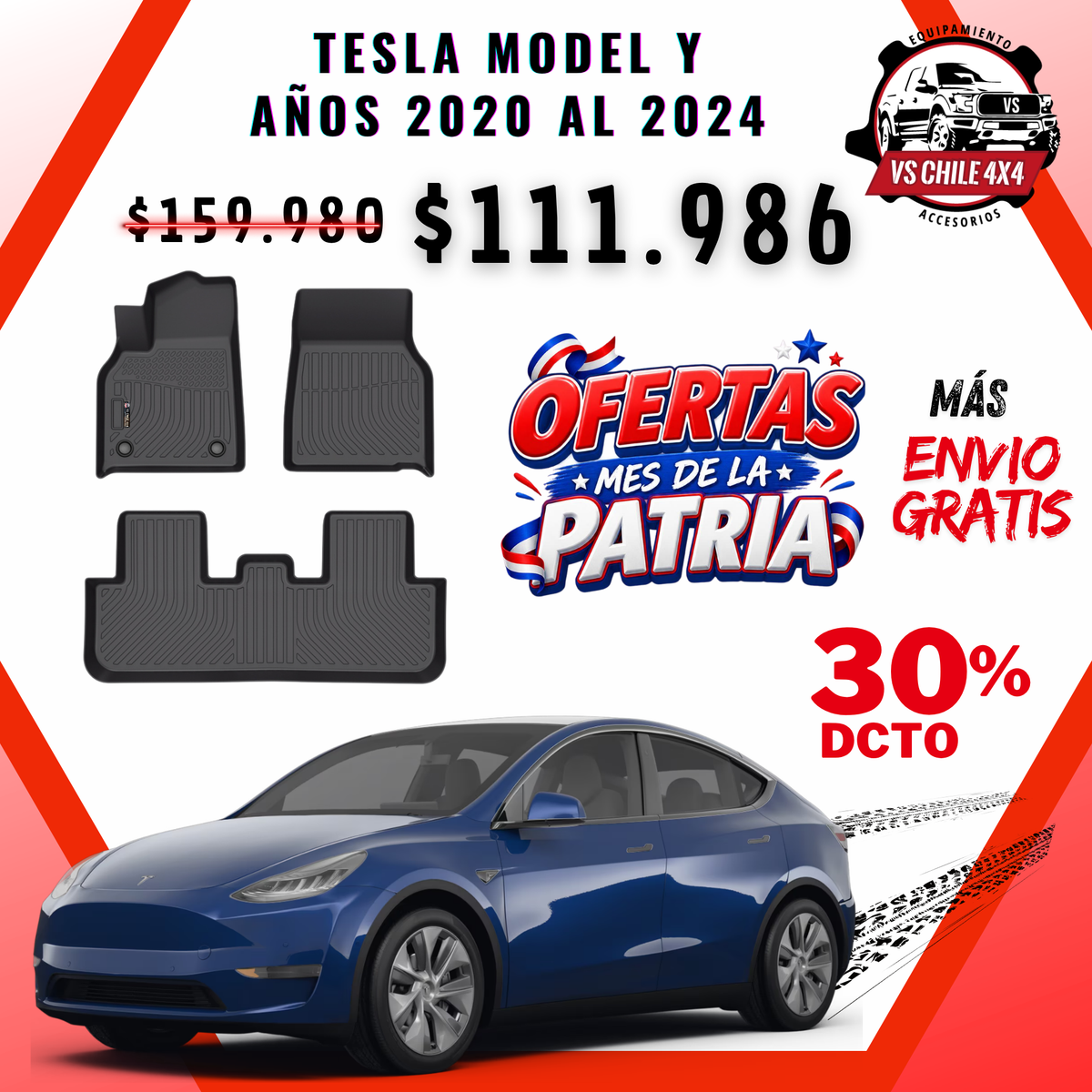 Pisos Calce Perfecto Tesla Model Y (2020 - 2024)