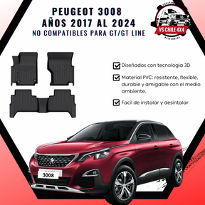 Pisos Calce Perfecto PEUGEOT 3008 años 2017 al 2024 NO COMPATIBLE PARA GT / GTLINE