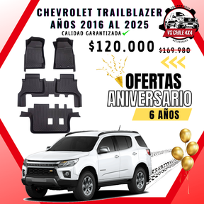 Pisos Calce Perfecto CHEVROLET TRAILBLAZER años 2016 al 2025