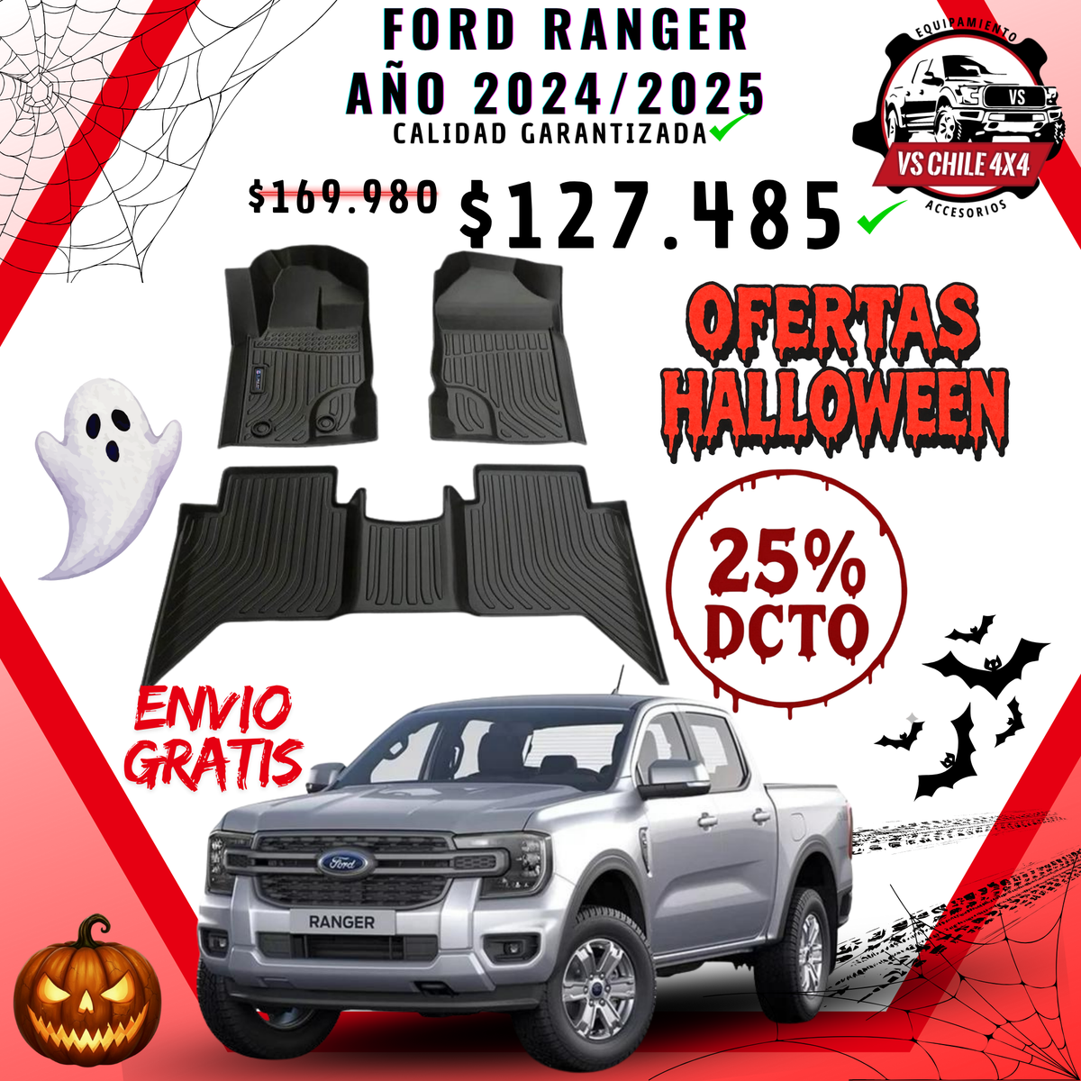 Pisos Calce Perfecto Ford Ranger T9 (2024 - 2025)