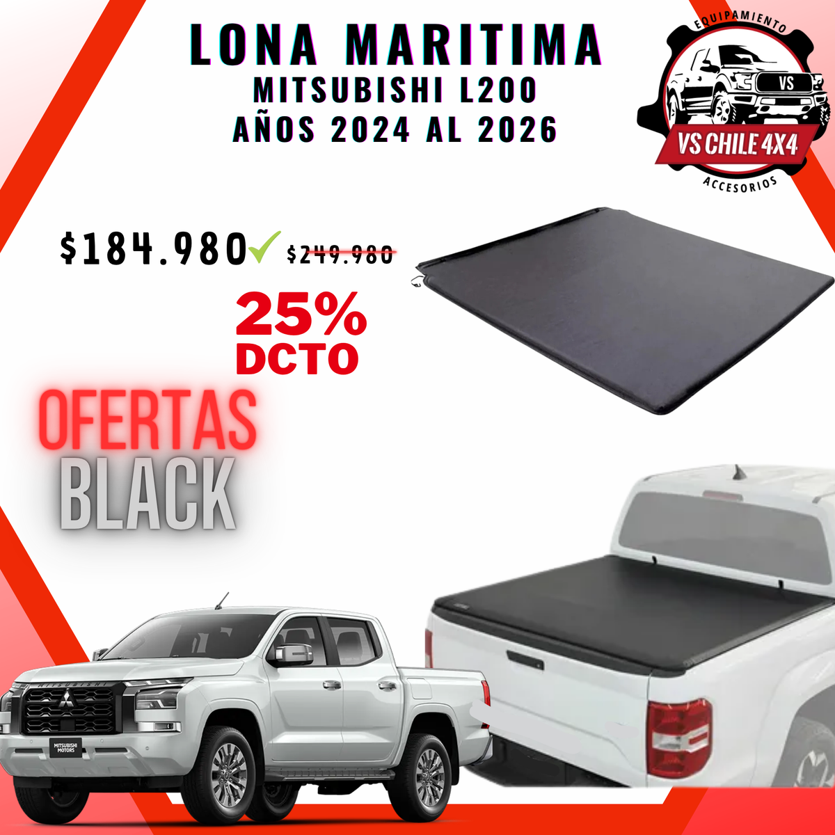 LONA MARÍTIMA PARA MITSUBISHI L200 (Años 2024 al 2026)