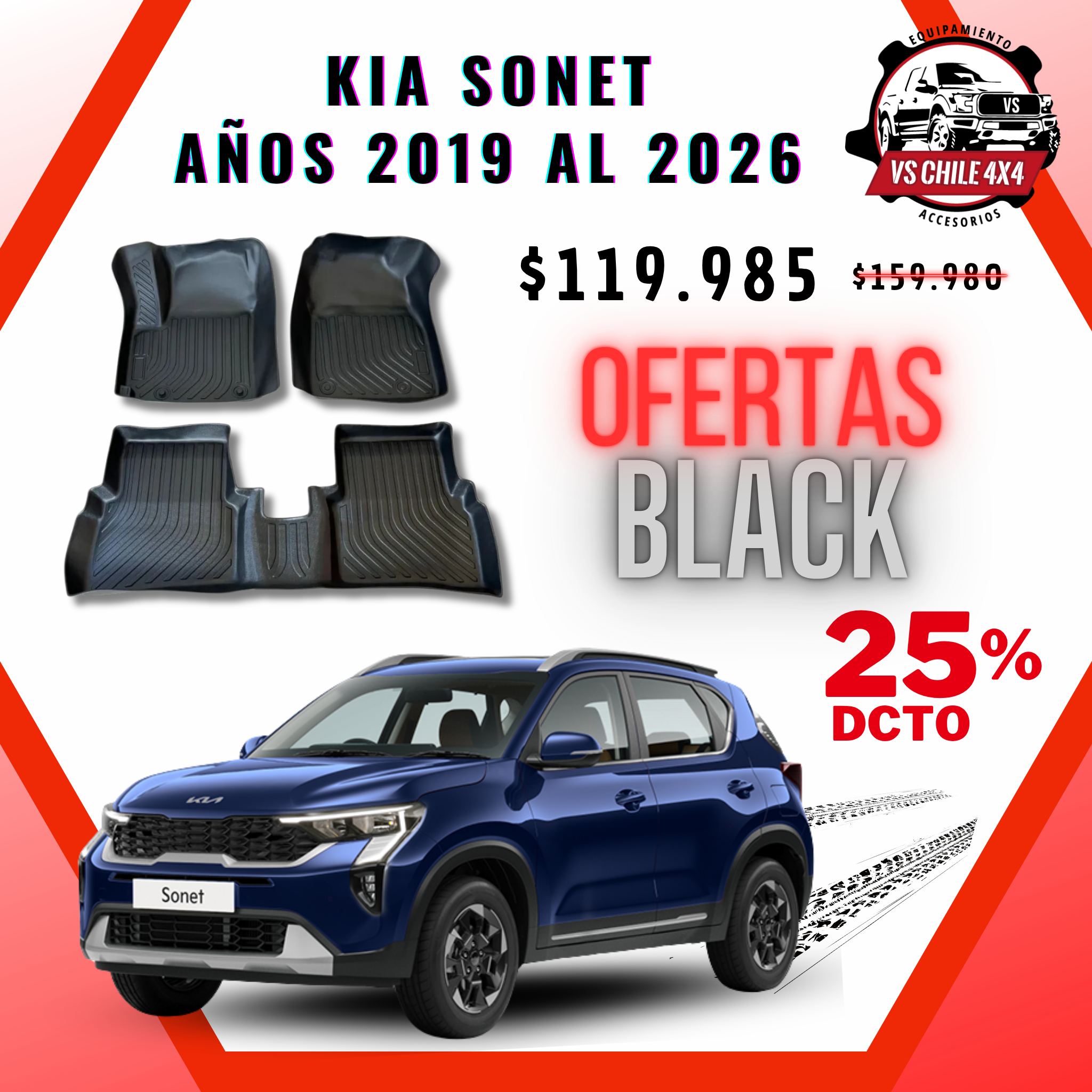 Pisos Calce Perfecto Kia Sonet (2019 - 2026)