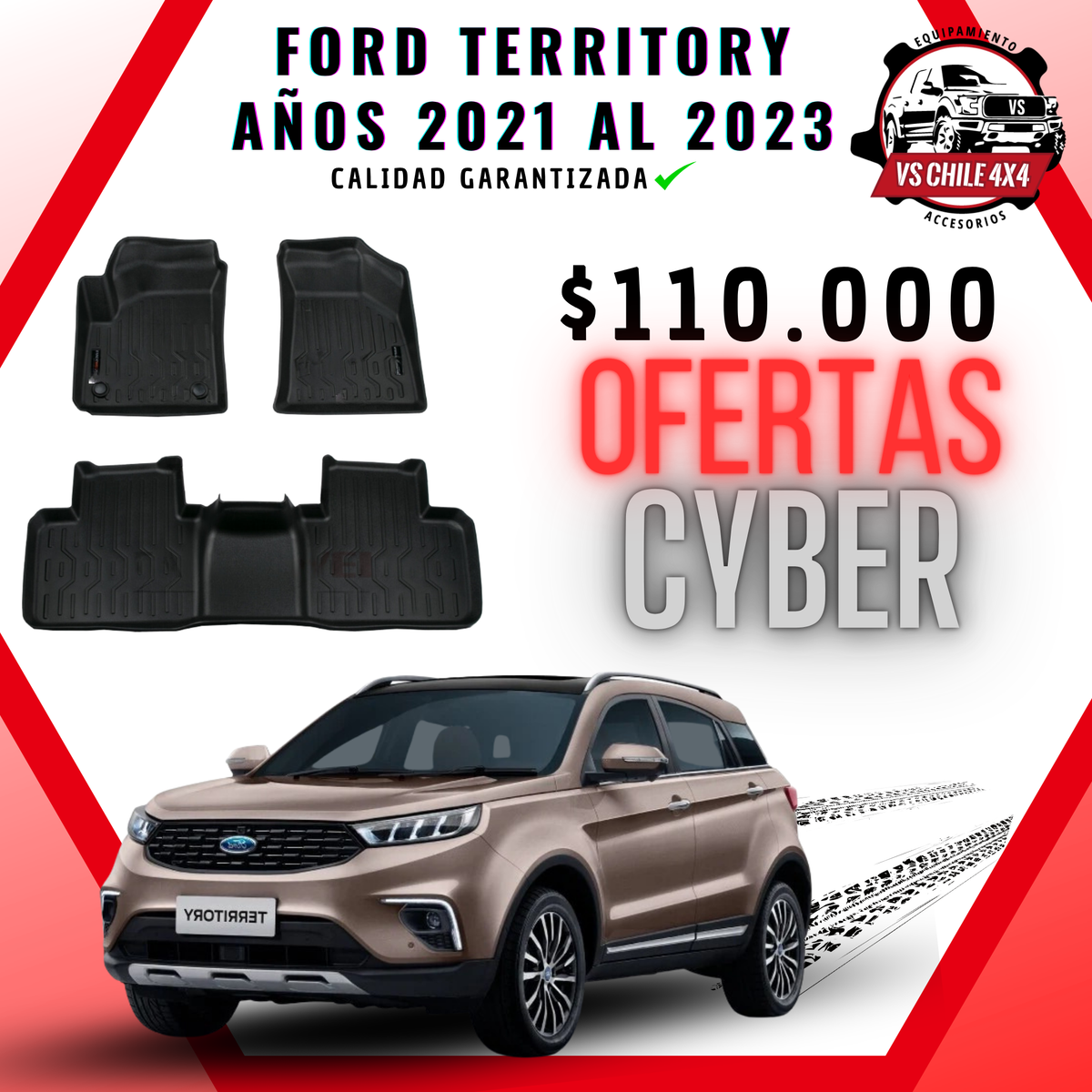 Pisos Calce Perfecto FORD TERRITORY años 2021 al 2023