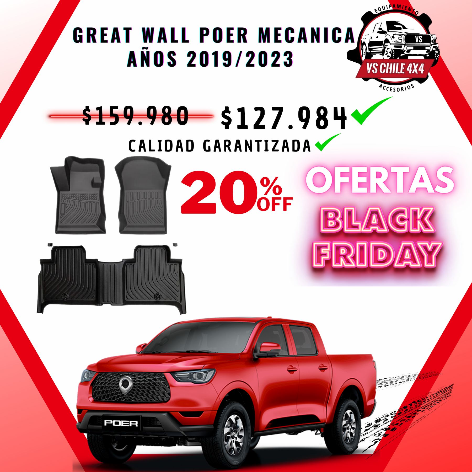 Pisos calce perfecto Great Wall Poer Transmisión Mecánica AÑOS 2019 AL 2025