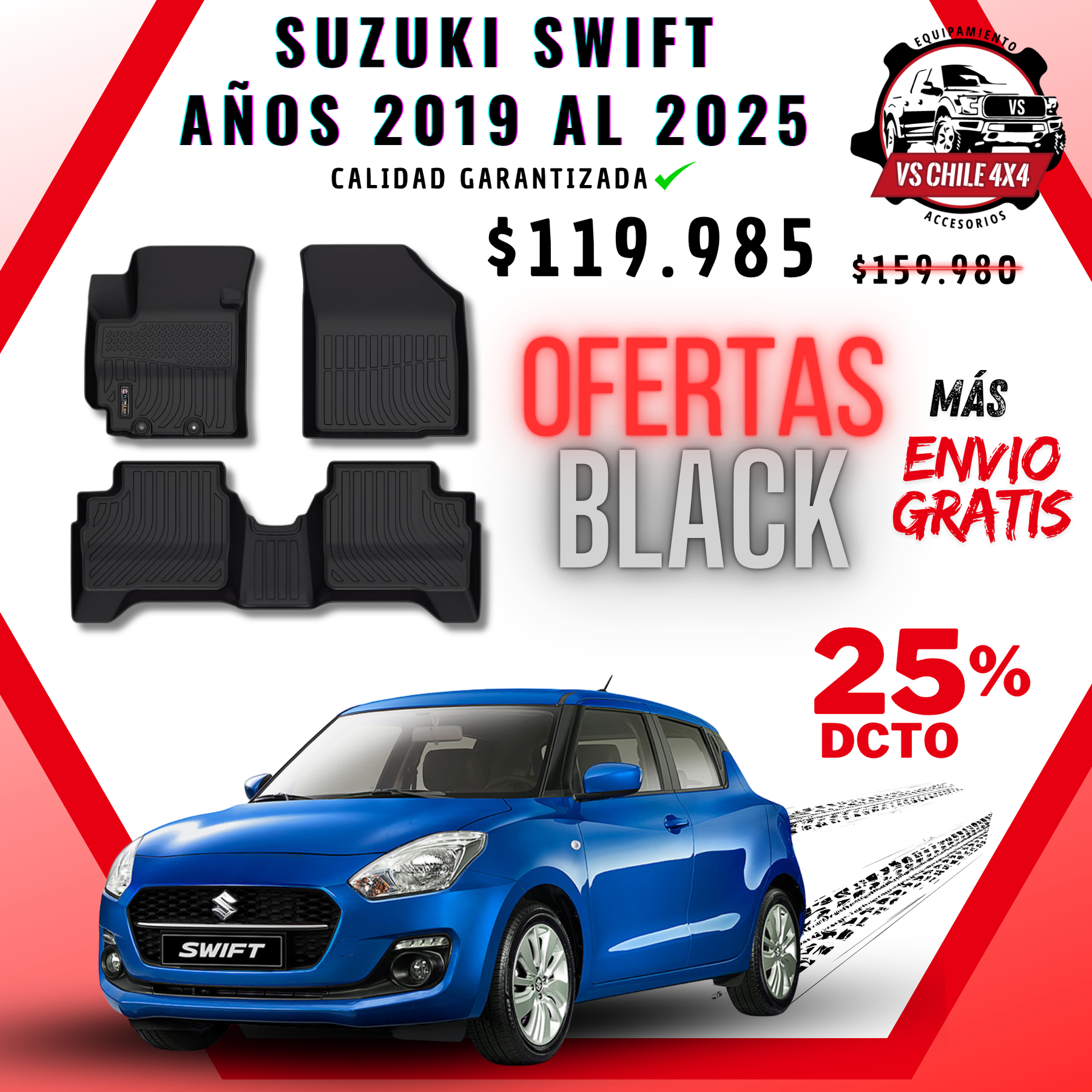 Pisos Calce Perfecto Suzuki Swift (2019 - 2025)