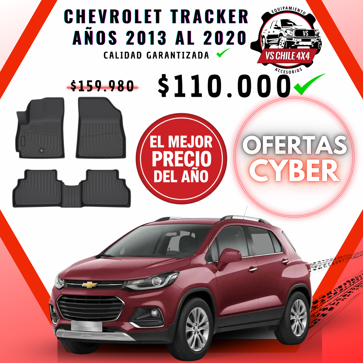 Pisos Calce Perfecto Chevrolet Tracker años 2013 al 2020