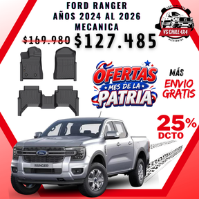 Pisos Calce Perfecto Ford Ranger T9 (2024 - 2026) Mecanica