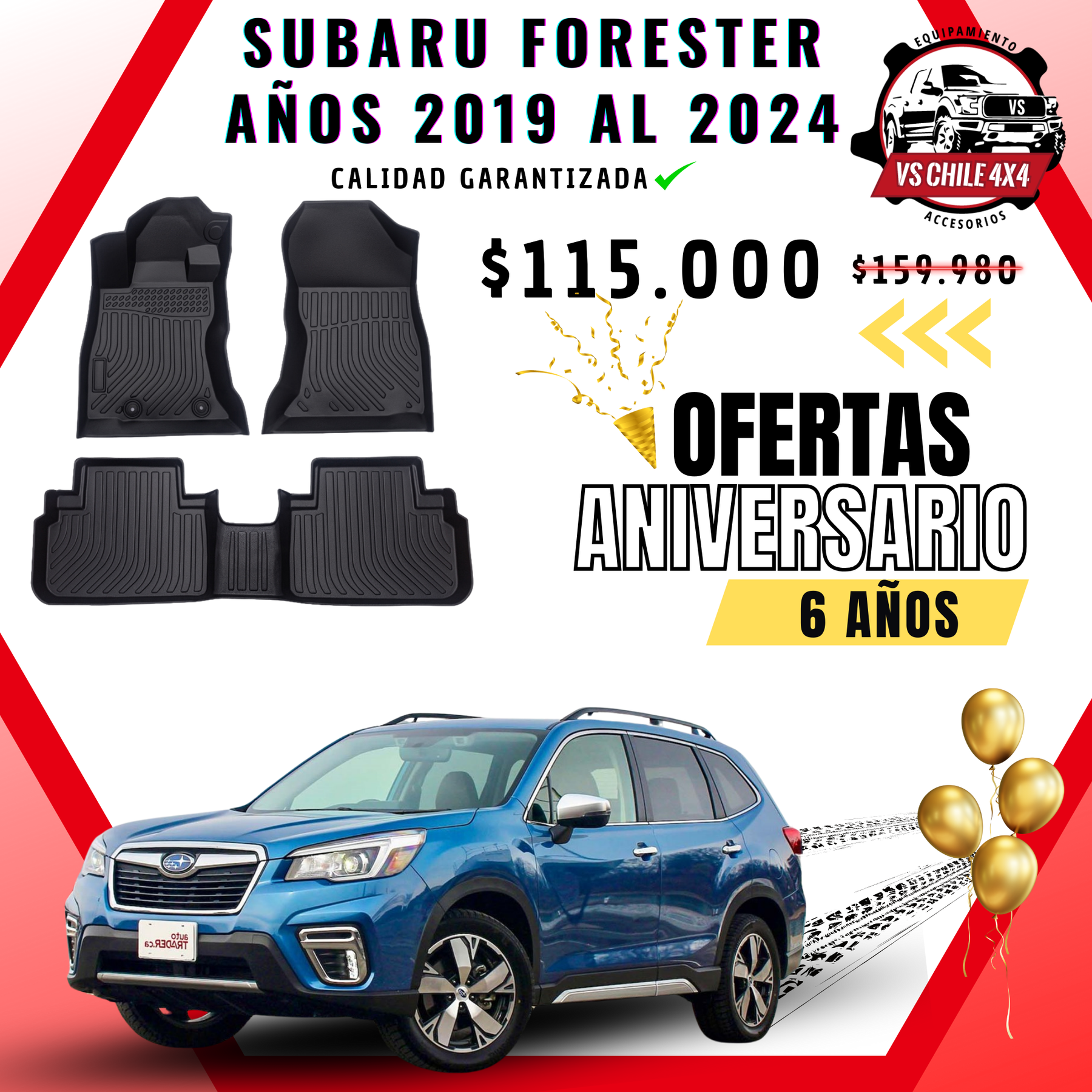 Pisos Calce Perfecto Subaru Forester Años 2019 Al 2024