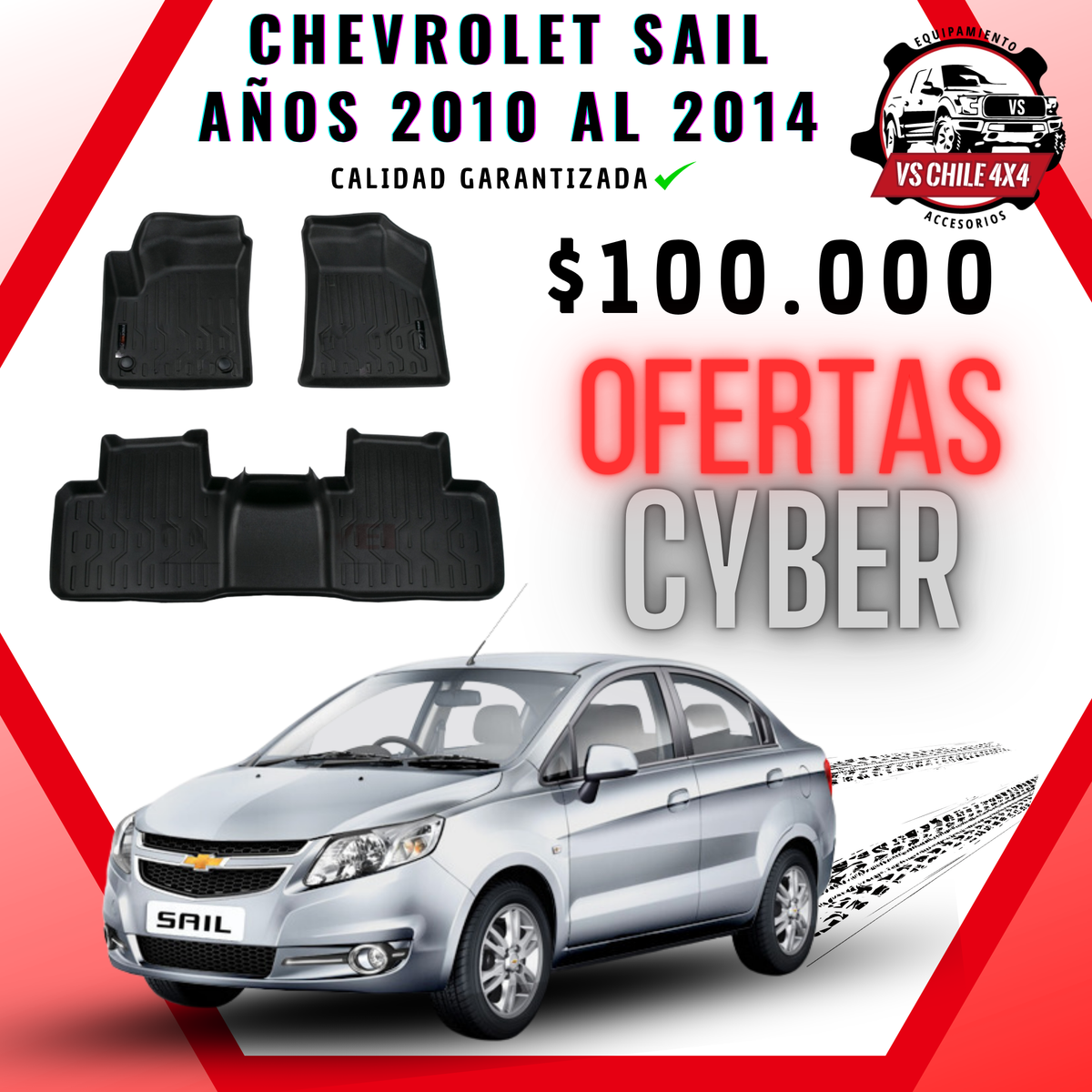 Pisos Calce Perfecto CHEVROLET SAIL años 2010 al 2014