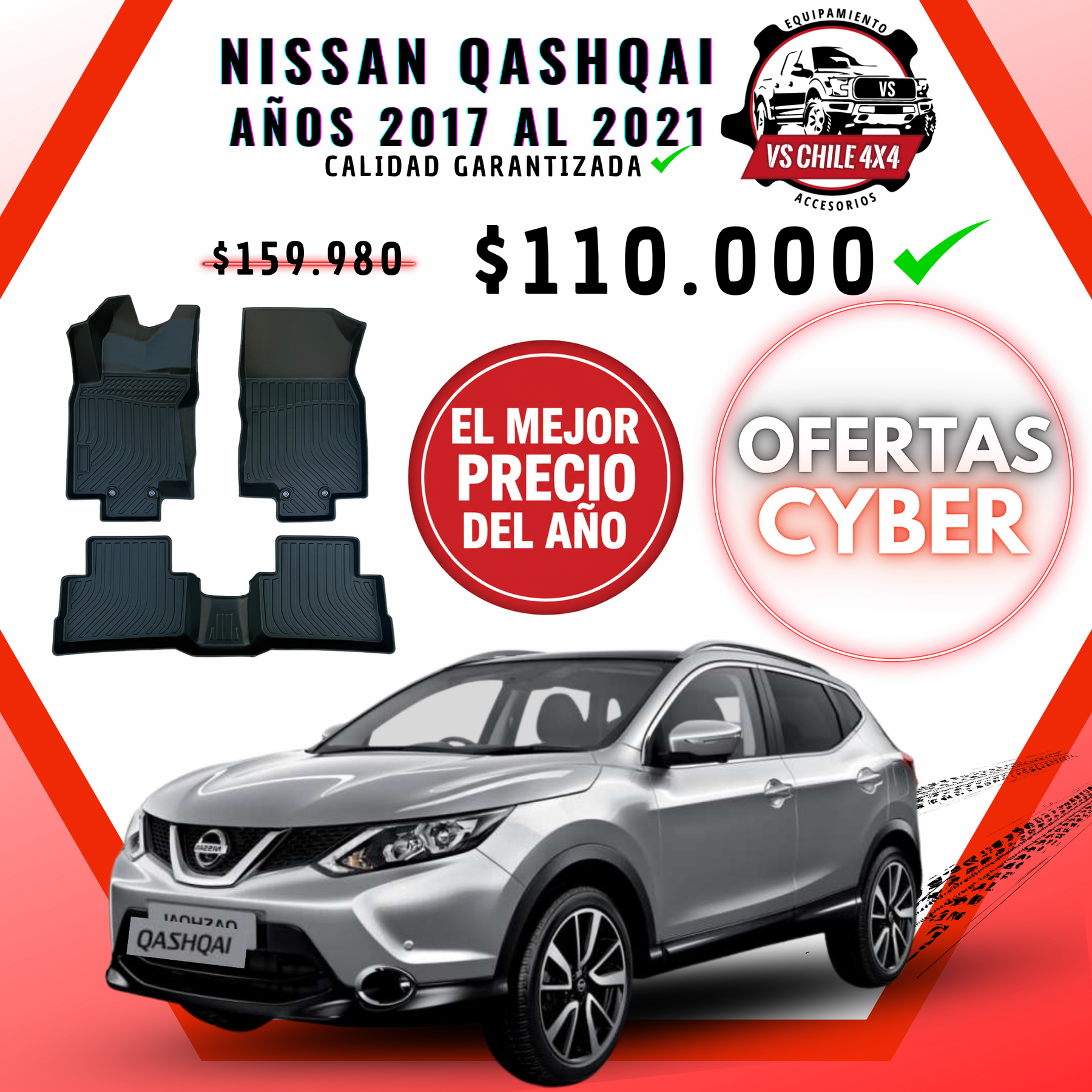 Pisos Calce Perfecto NISSAN QASHQAI   años 2017 al 2021