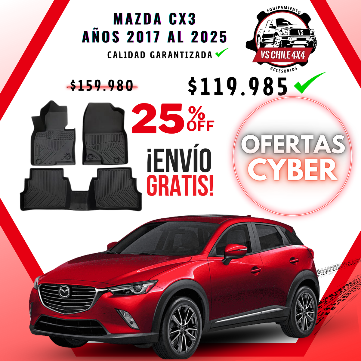 Pisos Calce Perfecto Mazda cx-3 cx3  años 2017 al 2025