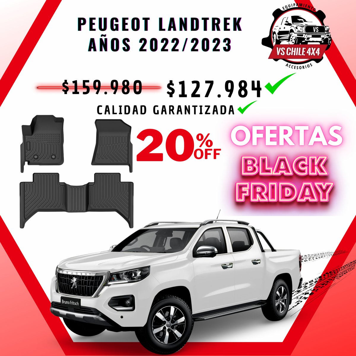 Pisos Calce Perfecto Peugeot Landtrek años 2021 al 2025