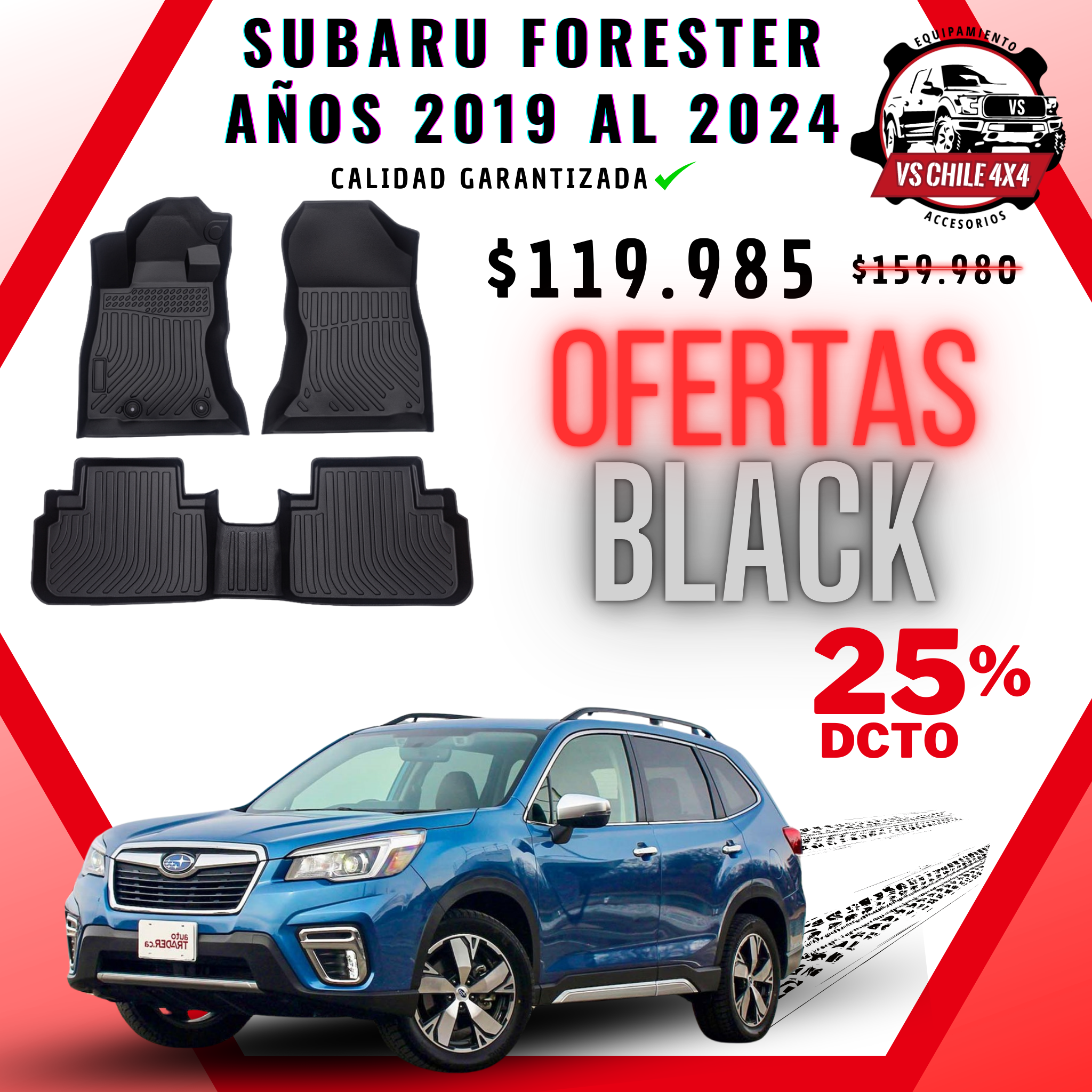 Pisos Calce Perfecto Subaru Forester Años 2019 Al 2024