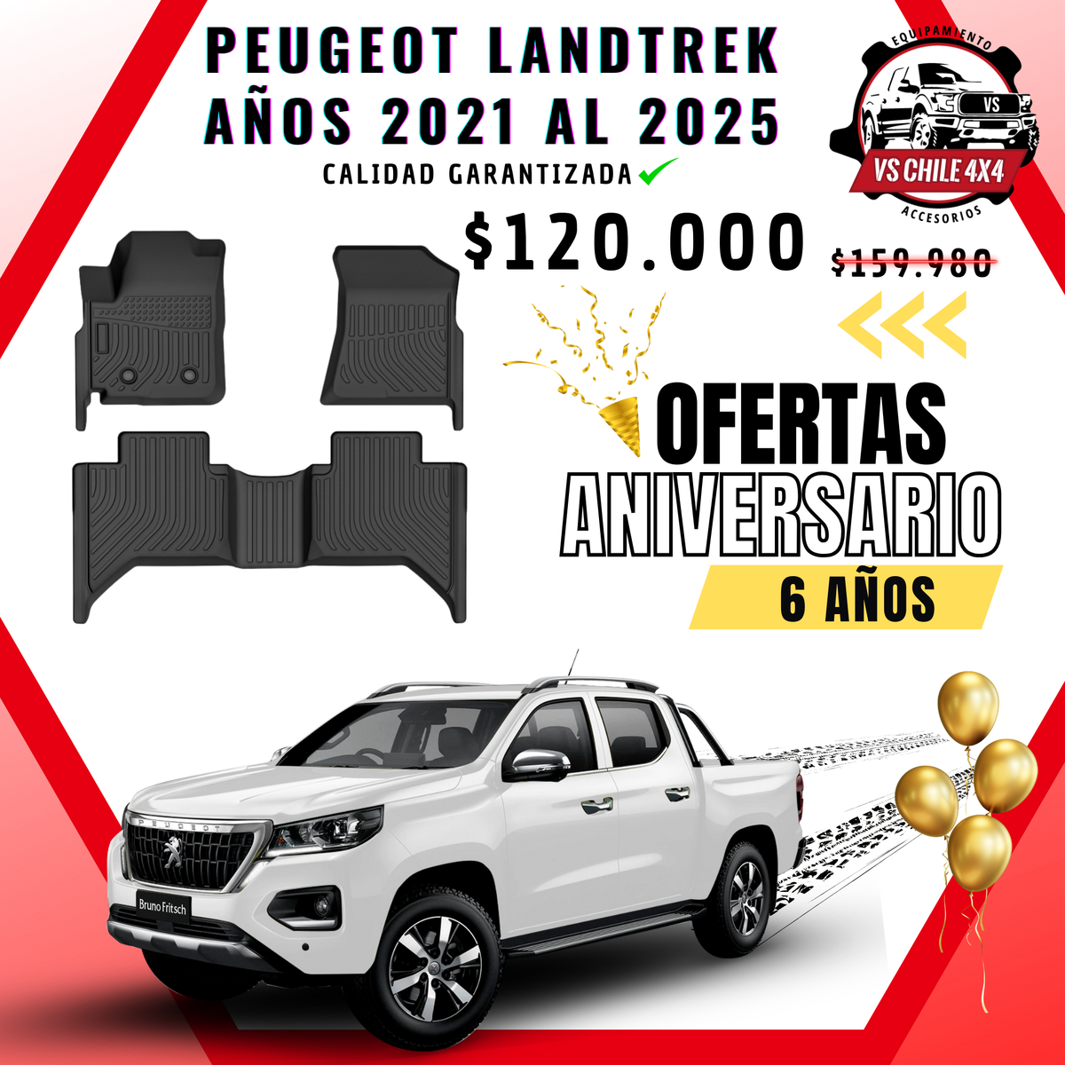Pisos Calce Perfecto Peugeot Landtrek años 2021 al 2025