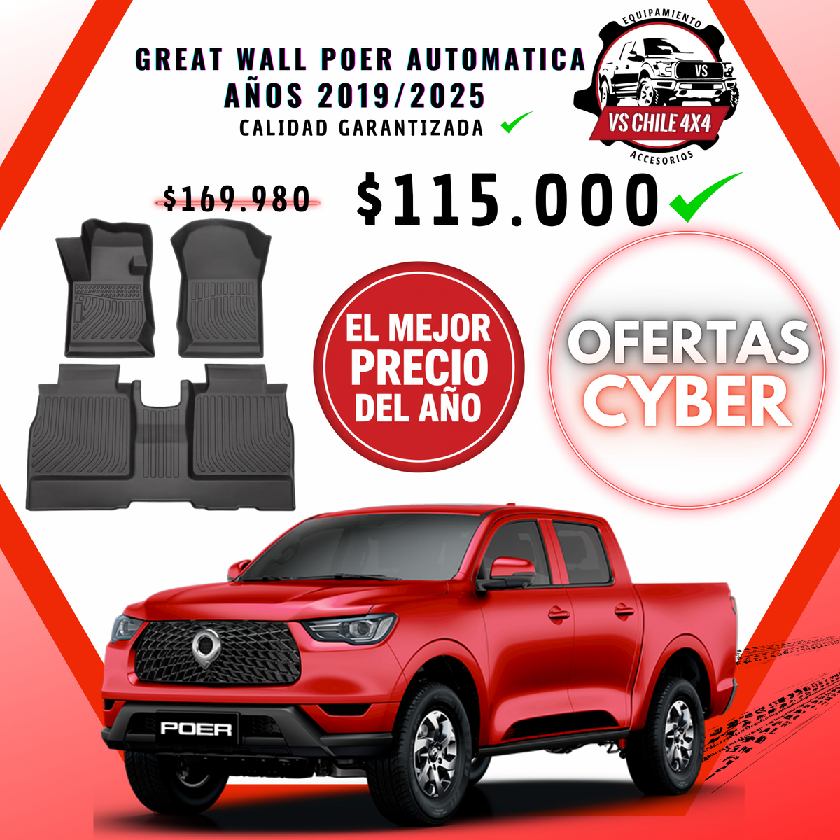 Pisos calce perfecto Great Wall Poer Transmisión Mecánica AÑOS 2019 AL 2025