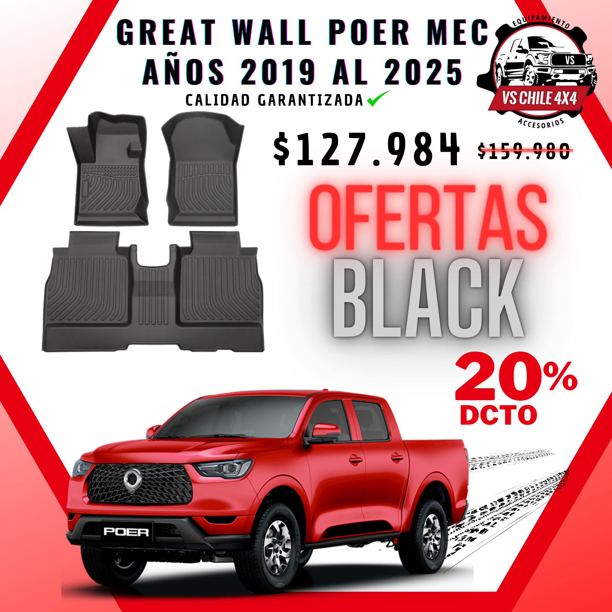 Pisos calce perfecto Great Wall Poer Transmisión Mecánica AÑOS 2019 AL 2025