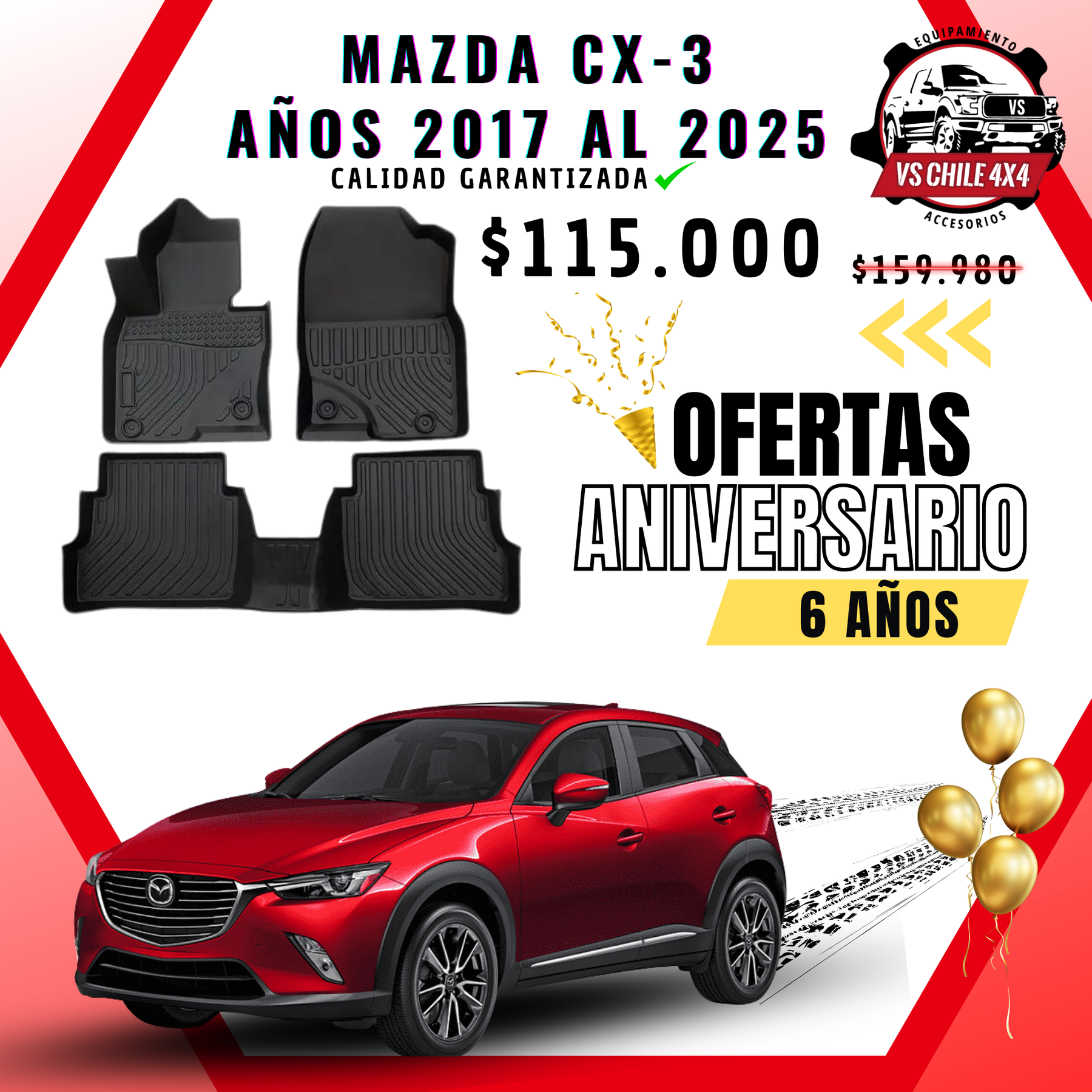 Pisos Calce Perfecto MAZDA CX-3 años 2017 al 2025