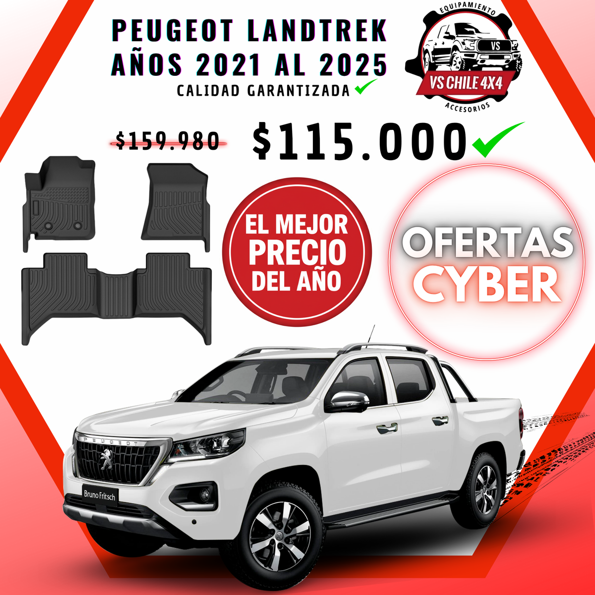 Pisos Calce Perfecto Peugeot Landtrek años 2021 al 2025