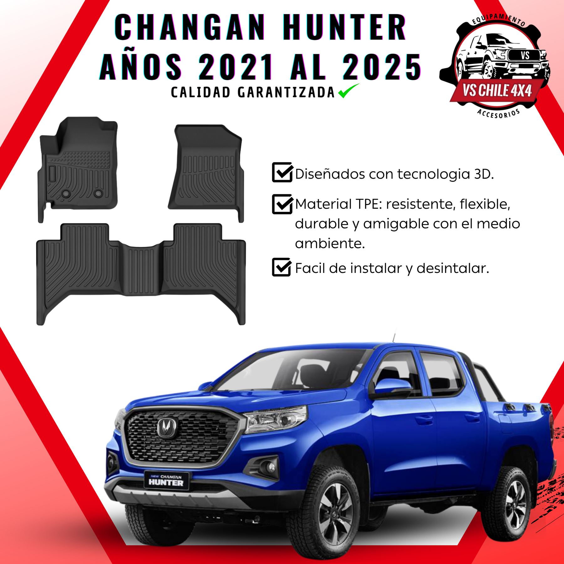 Pisos Calce Perfecto Changan Hunter años 2021 al 2025