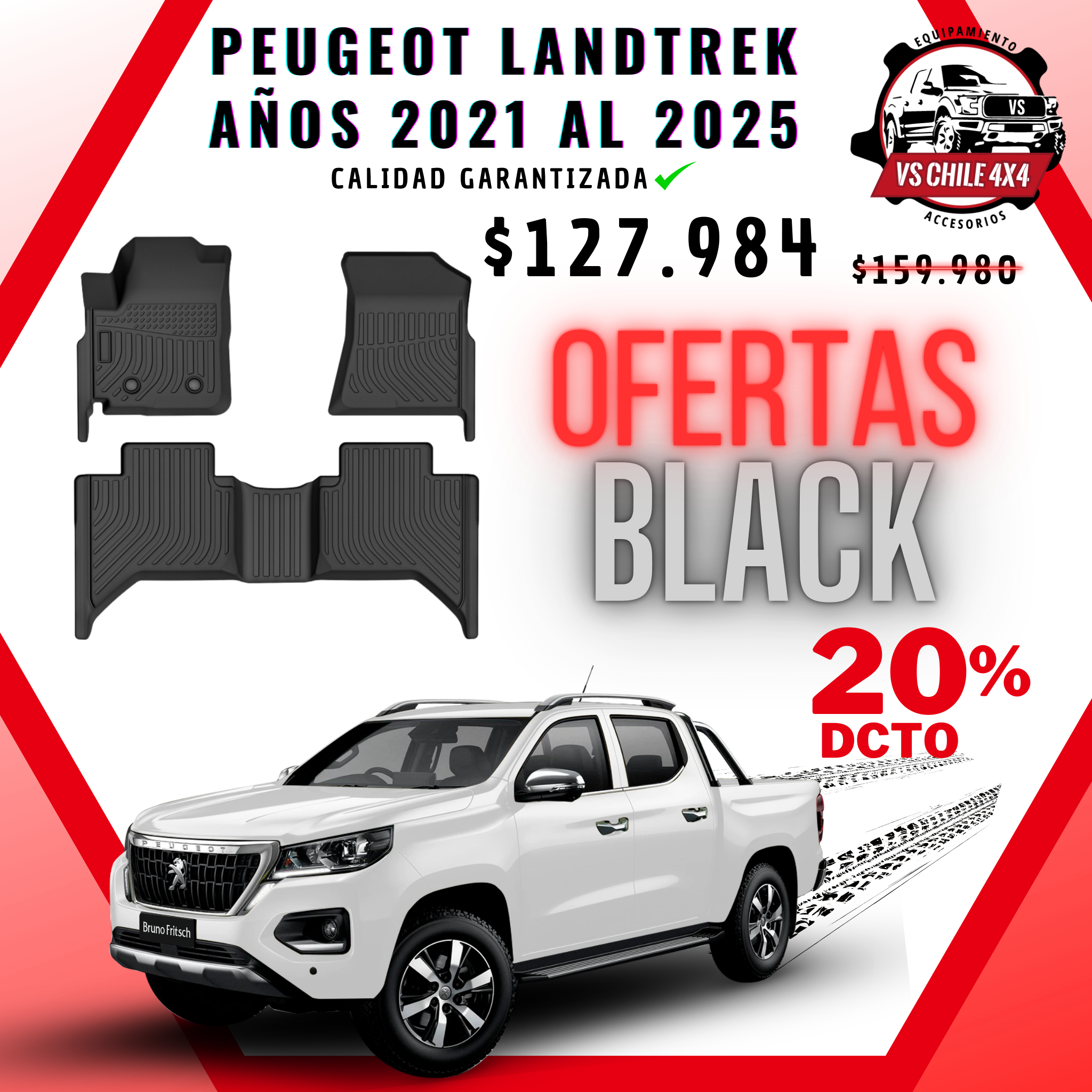 Pisos Calce Perfecto Peugeot Landtrek años 2021 al 2025