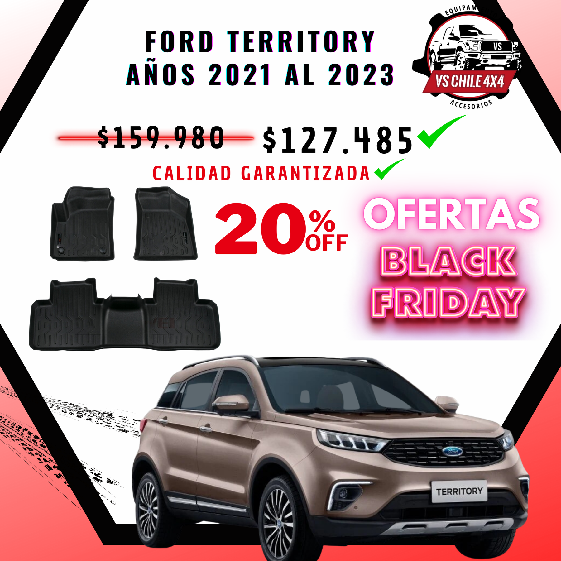 Pisos Calce Perfecto FORD TERRITORY años 2021 al 2023