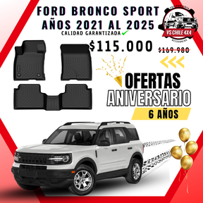Pisos Calce Perfecto Ford Bronco Sport años 2021 al 2025