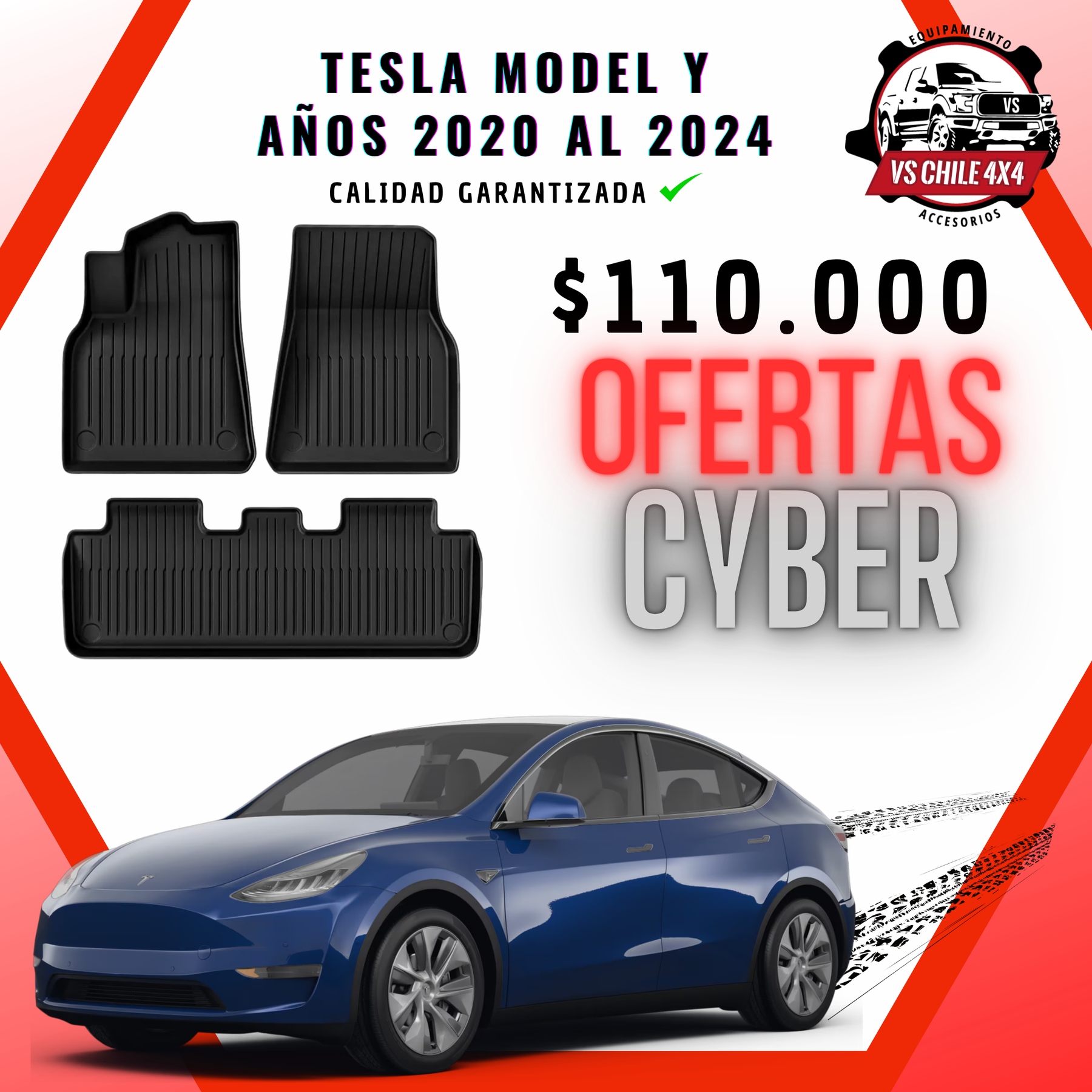 Pisos Calce Perfecto Tesla Model Y (2020 - 2024)