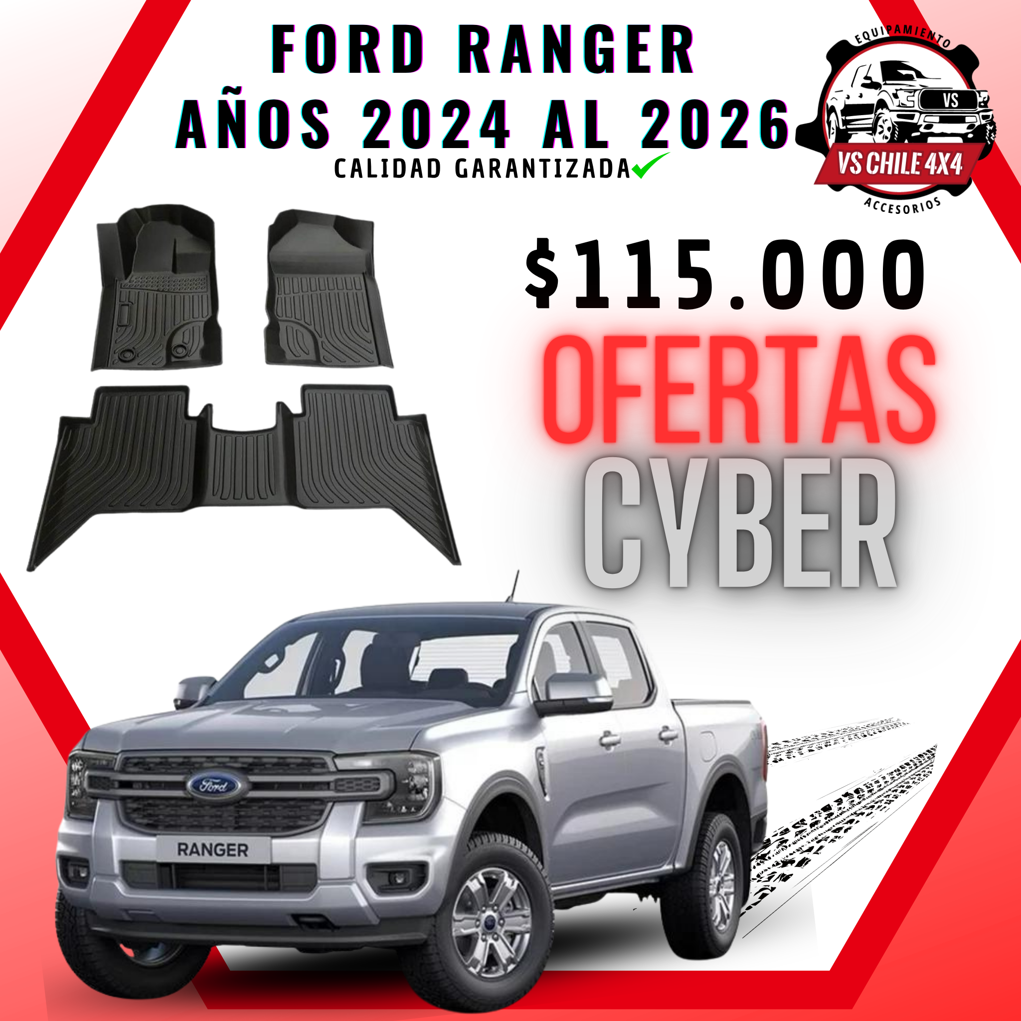 Pisos Calce Perfecto Ford Ranger T9 (2024 - 2026)