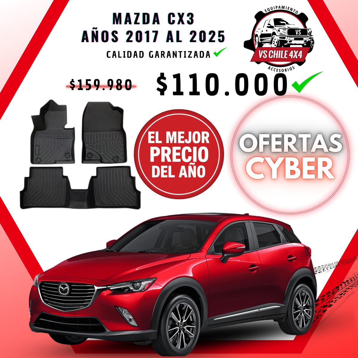 Pisos Calce Perfecto Mazda cx-3 cx3  años 2017 al 2025