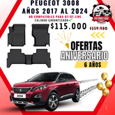 Pisos Calce Perfecto PEUGEOT 3008 años 2017 al 2024 NO COMPATIBLE PARA GT / GTLINE