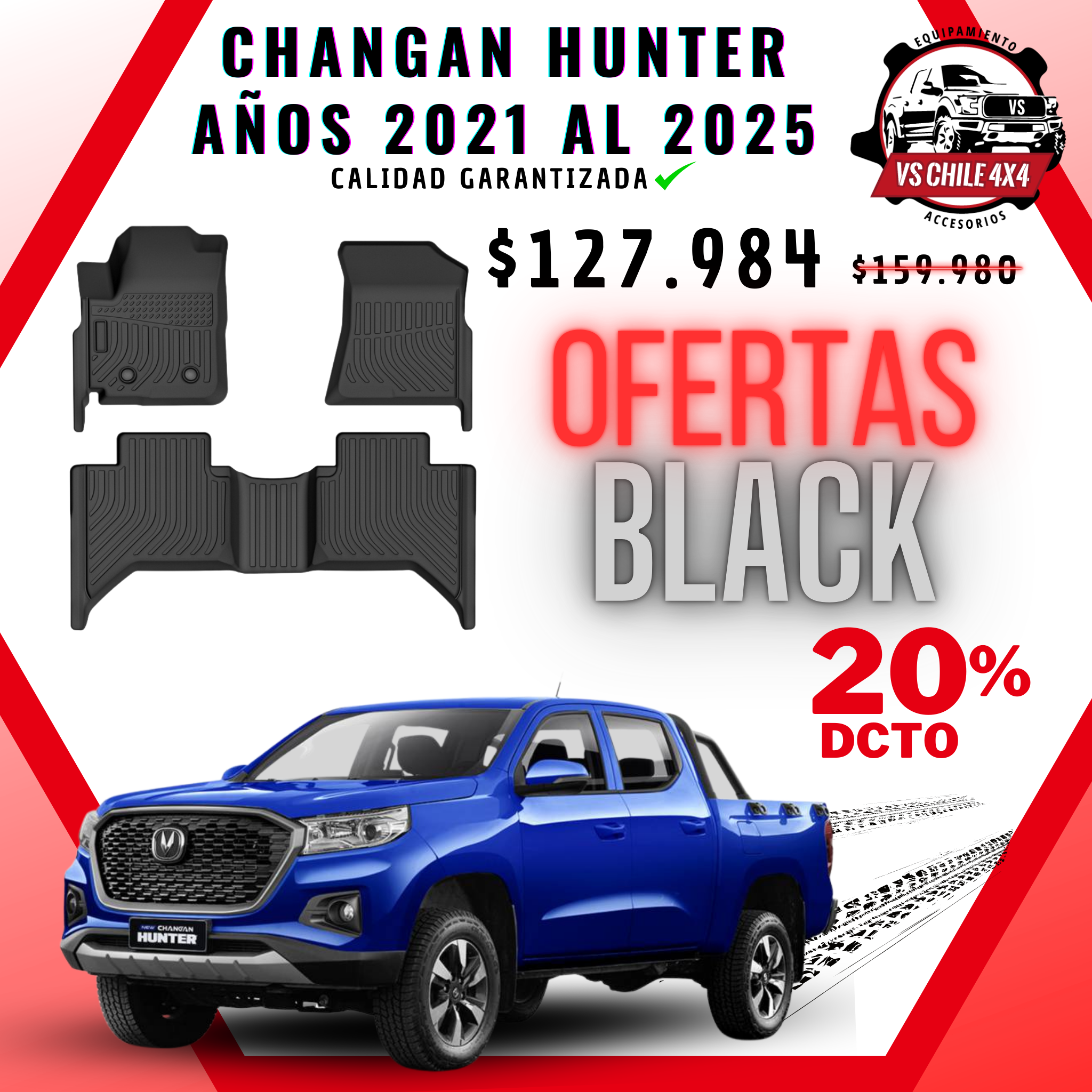 Pisos Calce Perfecto Changan Hunter años 2021 al 2025
