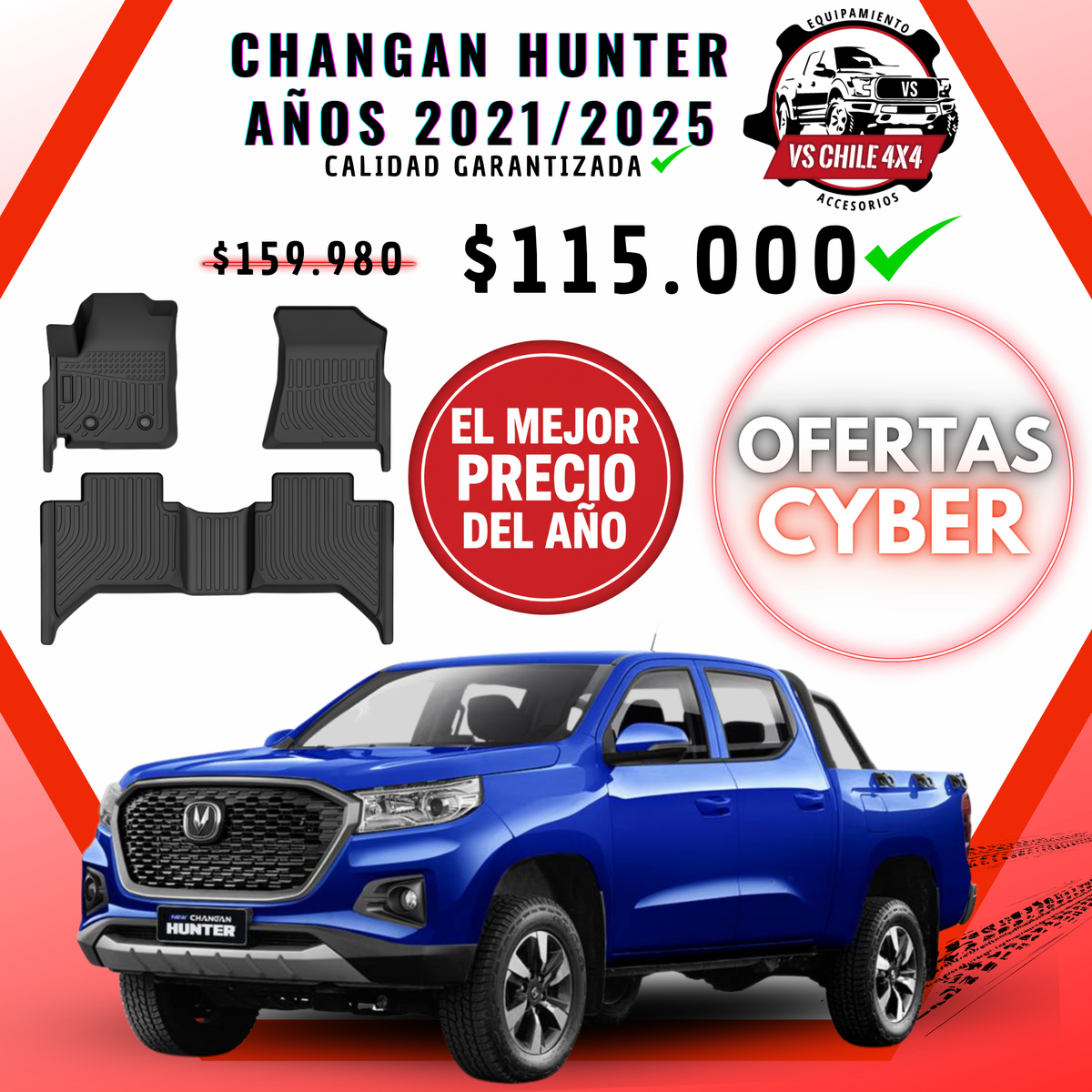 Pisos Calce Perfecto Changan Hunter años 2021 al 2025
