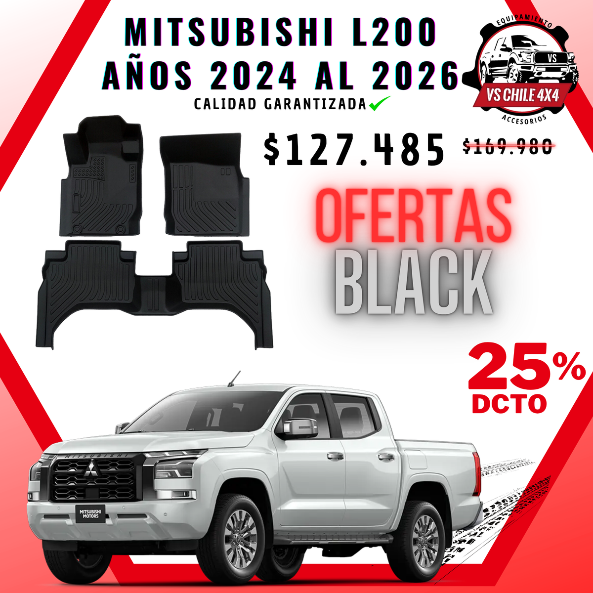 Pisos Calce Perfecto Mitsubishi L200 Doble Cabina (2024 - 2026)