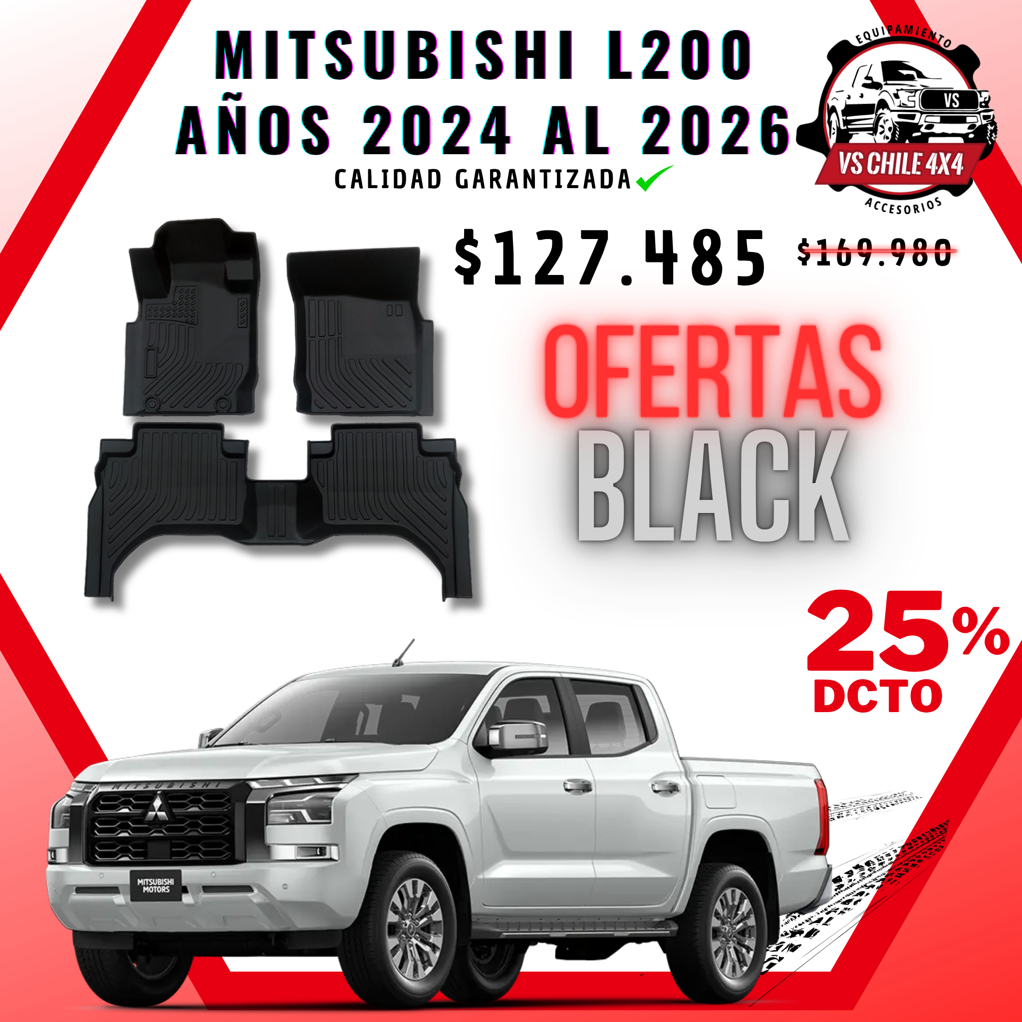 Pisos Calce Perfecto Mitsubishi L200 Doble Cabina (2024 - 2026)