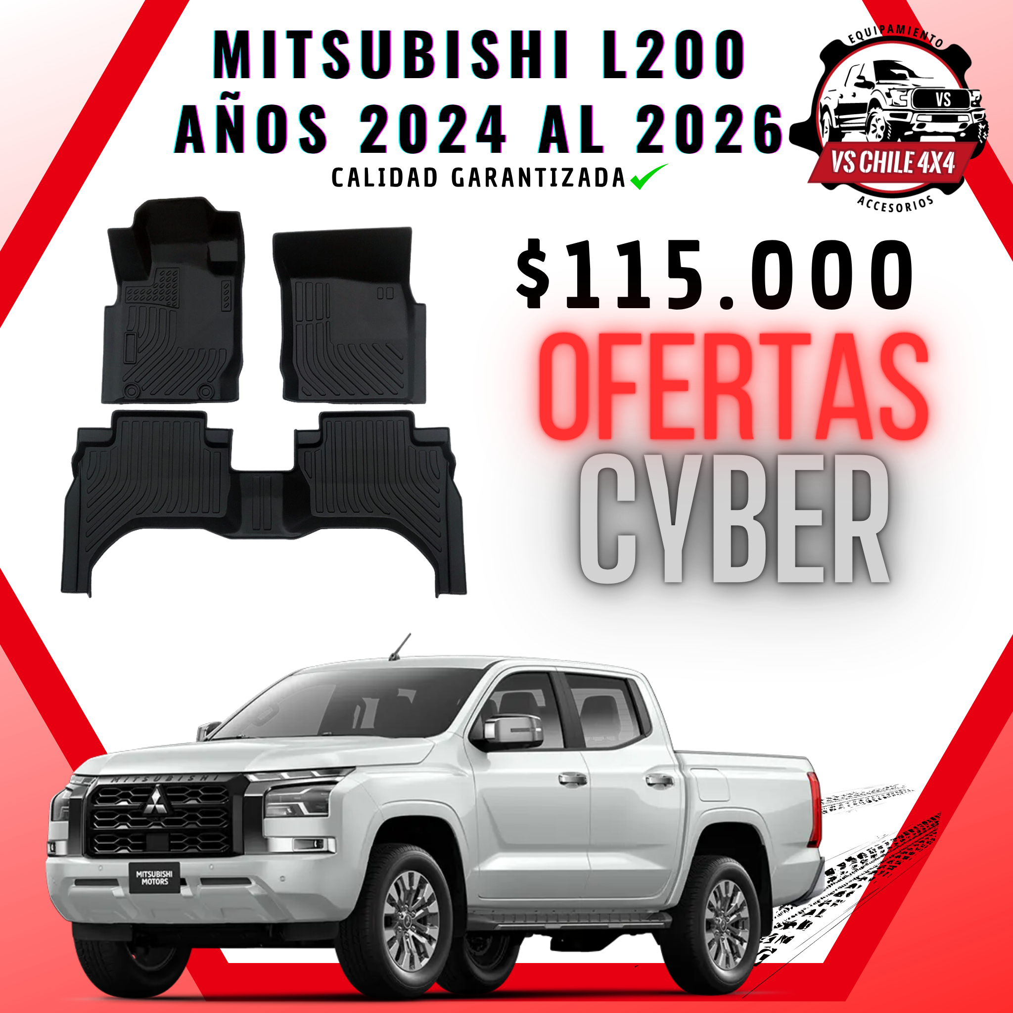 Pisos Calce Perfecto Mitsubishi L200 Doble Cabina (2024 - 2026)
