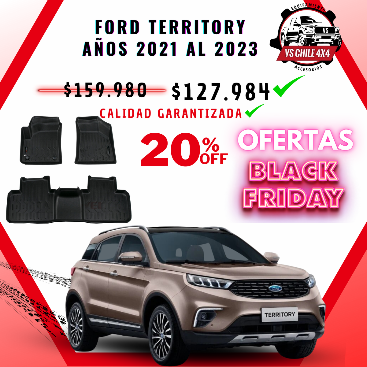 Pisos Calce Perfecto FORD TERRITORY años 2021 al 2023