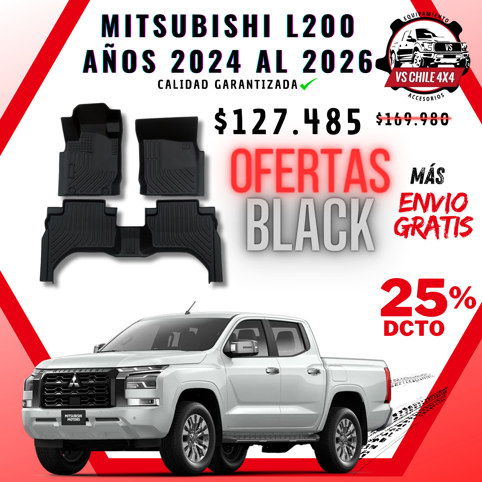 Pisos Calce Perfecto Mitsubishi L200 Doble Cabina (2024 - 2026)