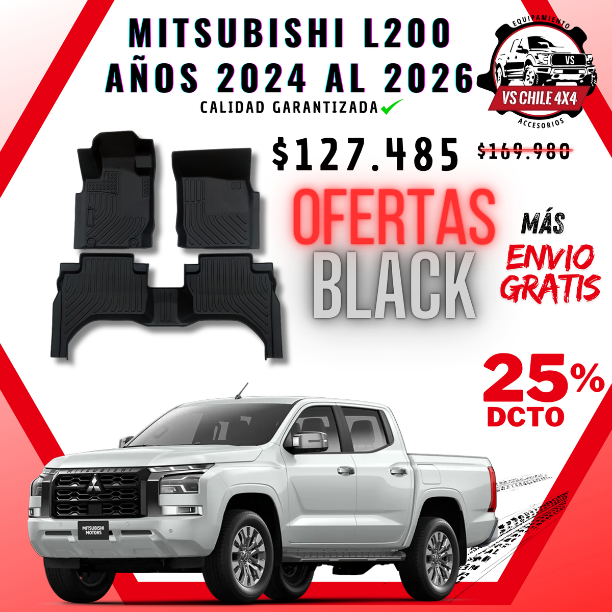 Pisos Calce Perfecto Mitsubishi L200 Doble Cabina (2024 - 2026)