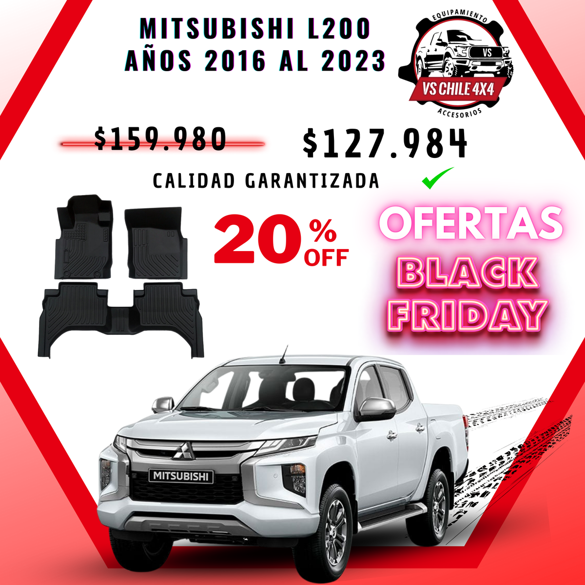 Pisos Calce Perfecto L200 WORK/TRITON / DAKAR años 2016 al 2023