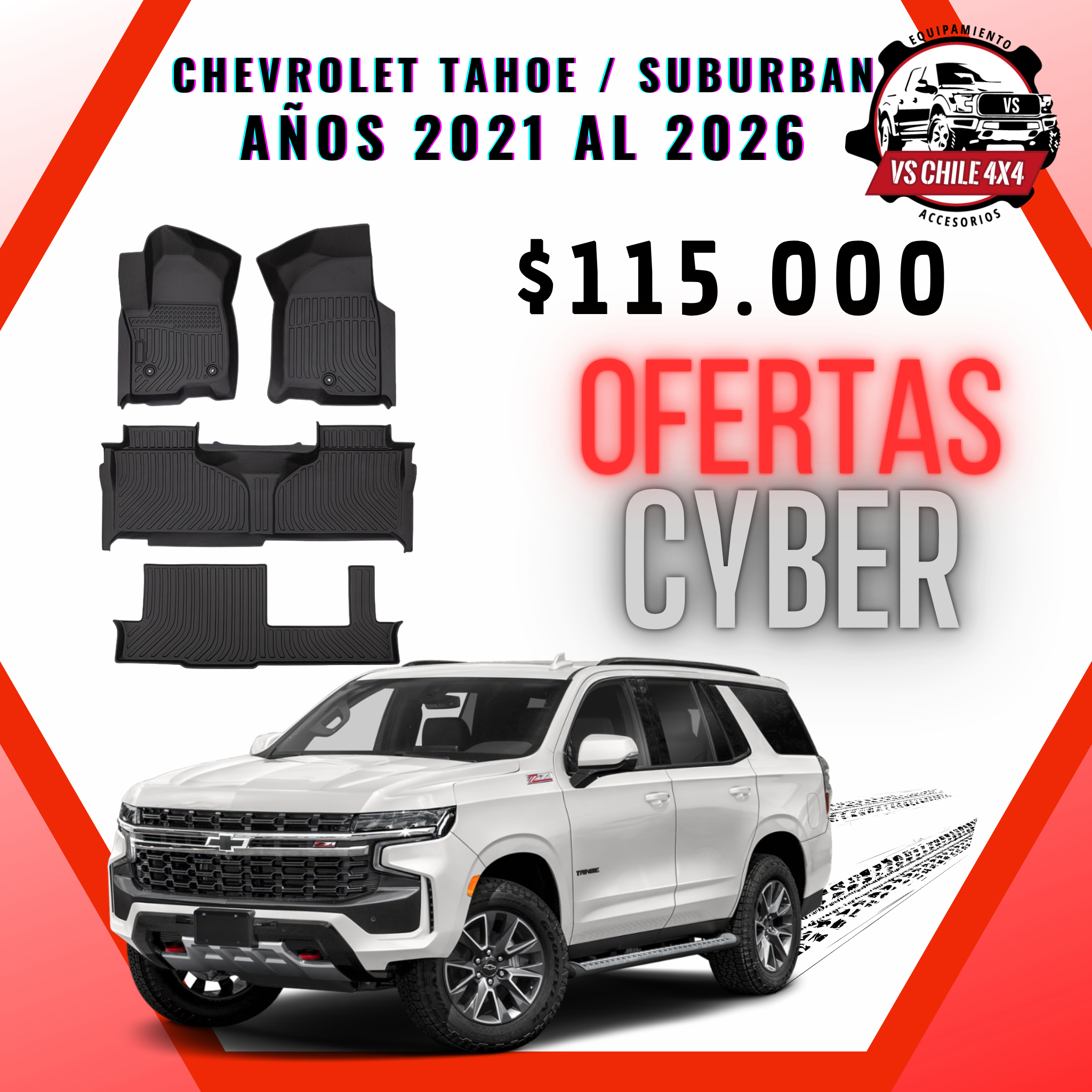 Pisos Calce Perfecto Chevrolet Tahoe / SUBURBAN años 2021 - 2026