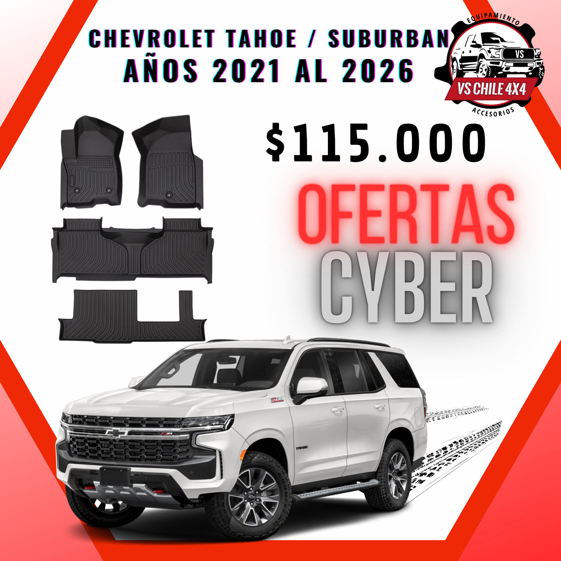 Pisos Calce Perfecto Chevrolet Tahoe / SUBURBAN años 2021 - 2026