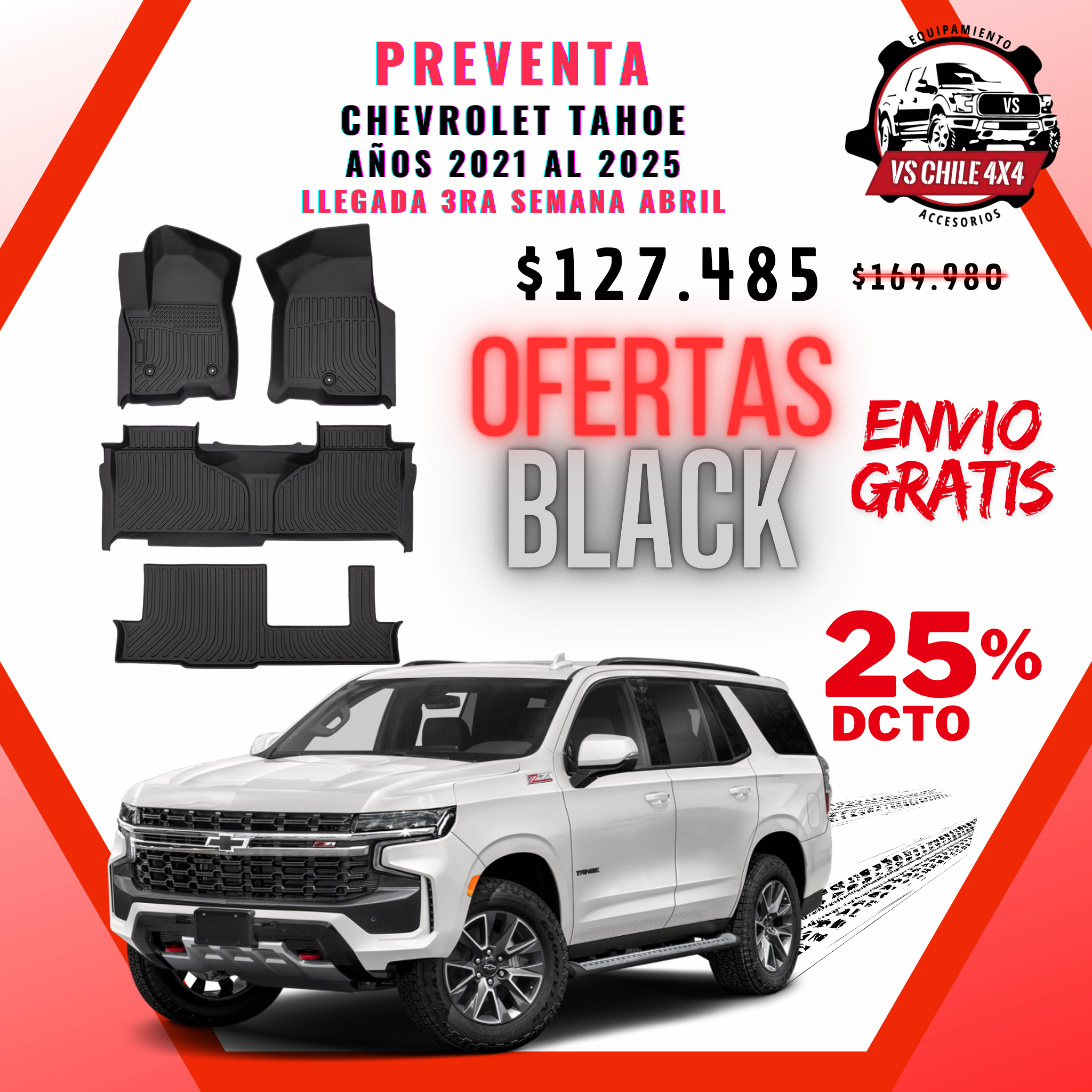 (PREVENTA) Pisos Calce Perfecto Chevrolet Tahoe 2021 - 2025